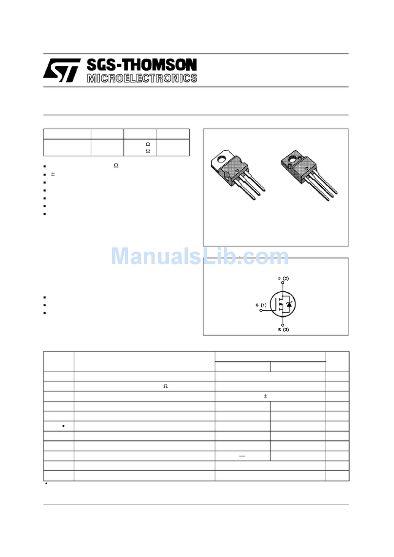 THOMSON STP6NA60 Applications