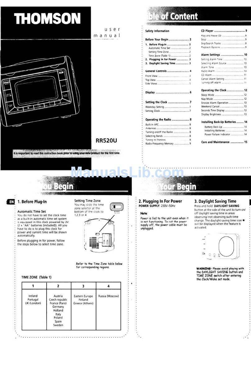 THOMSON RR520U User manual THOMSON RR520U User manual