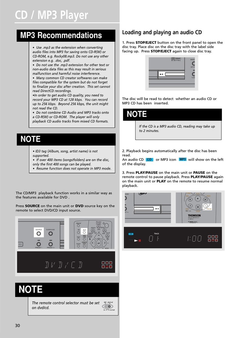 THOMSON DPL915VD - MUSICMATCH SOFTWARE User manual THOMSON DPL915VD - MUSICMATCH SOFTWARE User manual