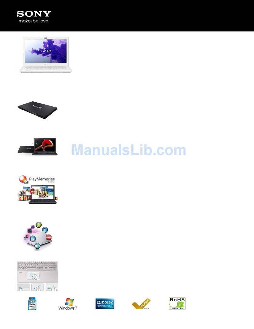 Sony SVS1311BFXW Specifications