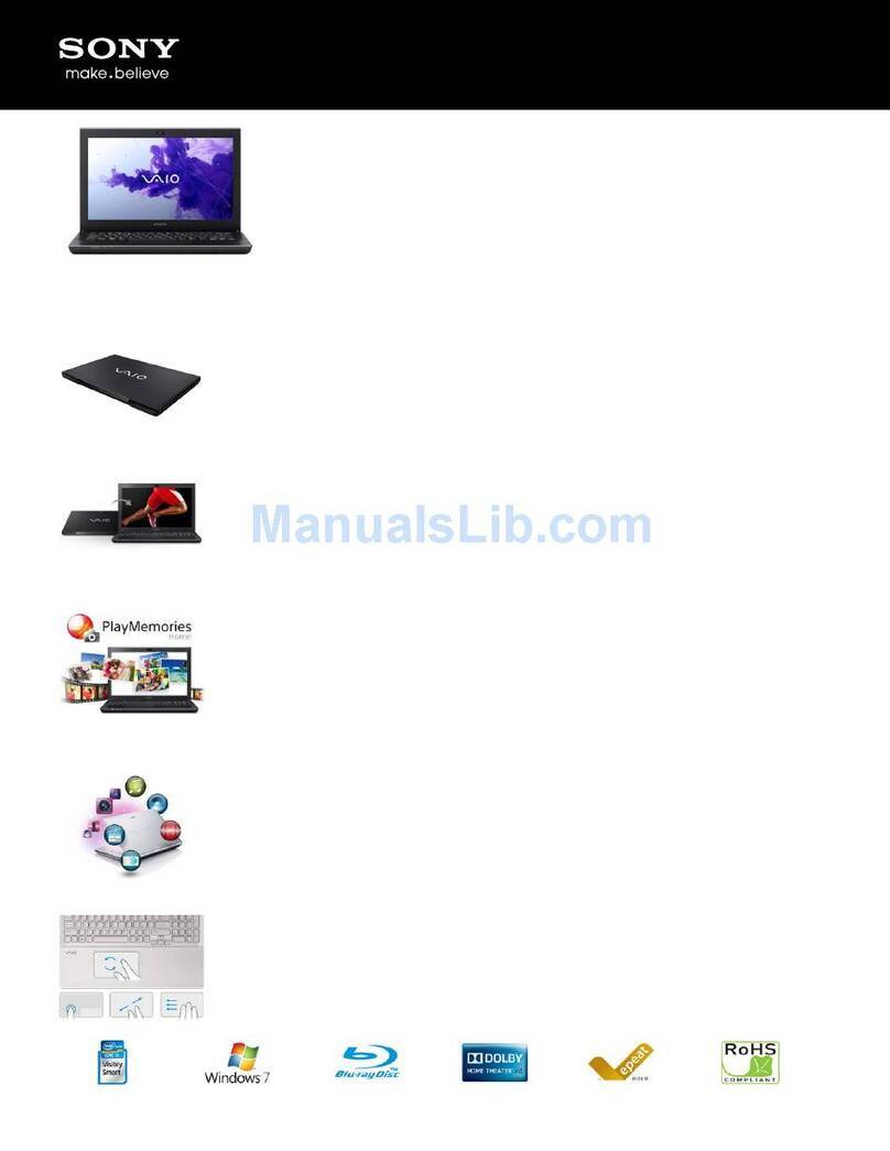 Sony SVS13115FXB Specifications