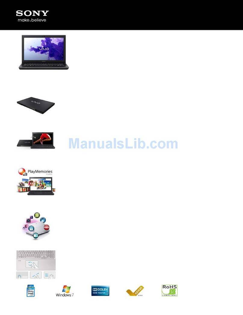Sony SVS1311AGXB Specifications