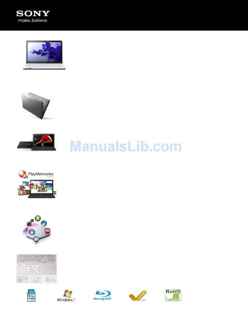 Sony SVE1511JFXW Specifications
