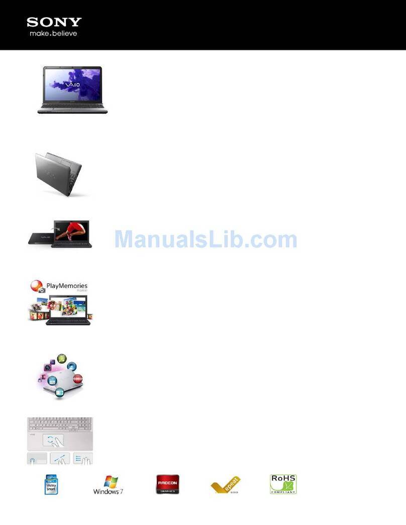 Sony SVE1511NFXS Specifications