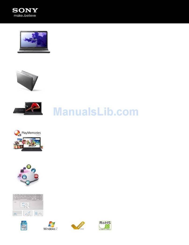 Sony SVE15115FXS VAIO User manual