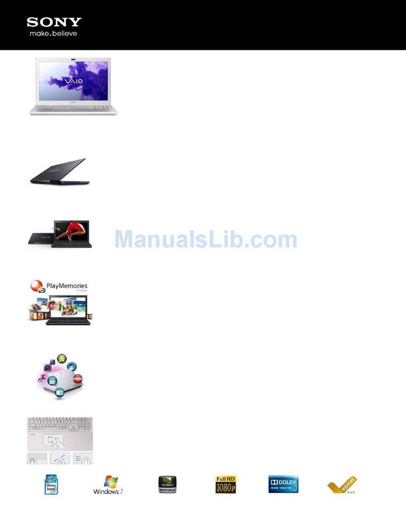 Sony SVS15113FXS VAIO User manual Sony SVS15113FXS VAIO User manual