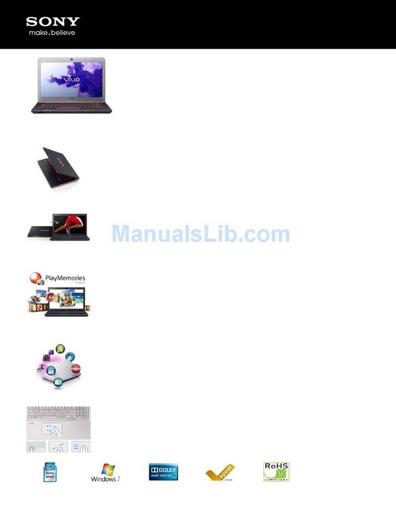 Sony SVE14A1HFXB Specifications