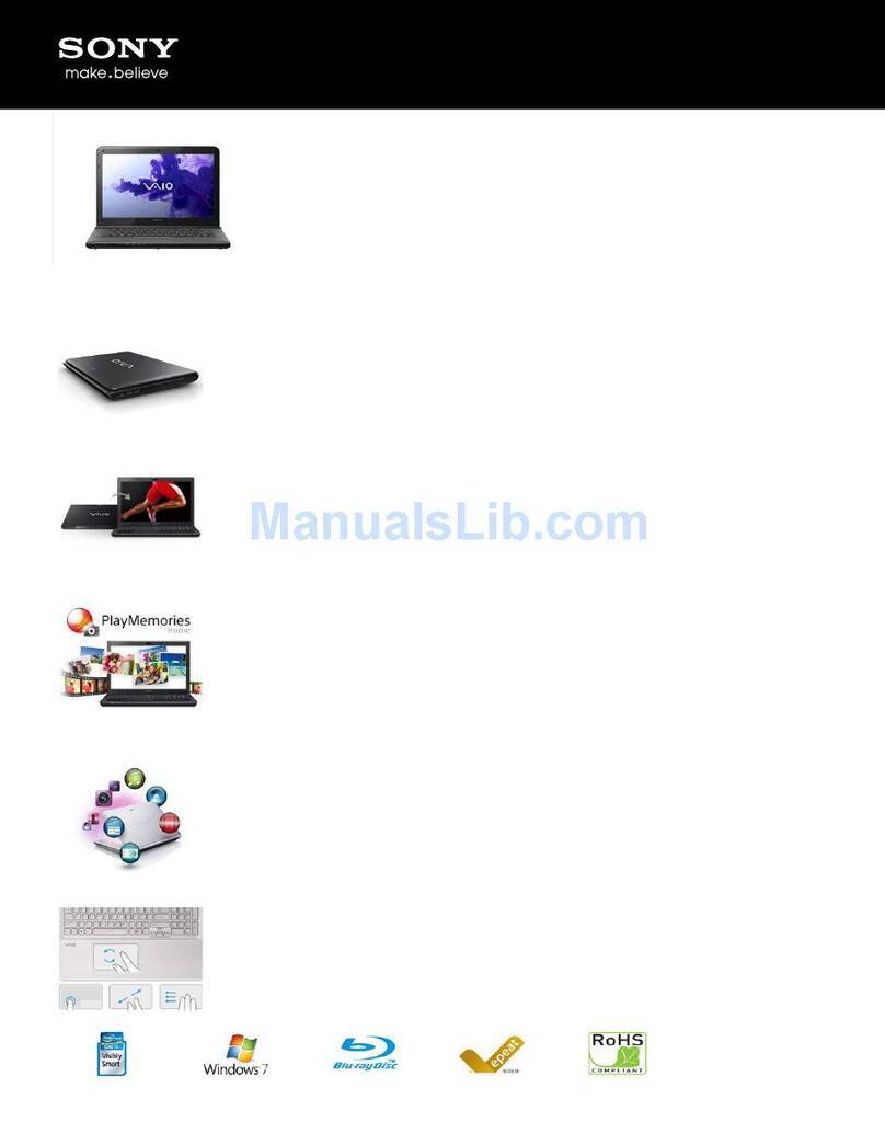 Sony SVE14117FXB Specifications
