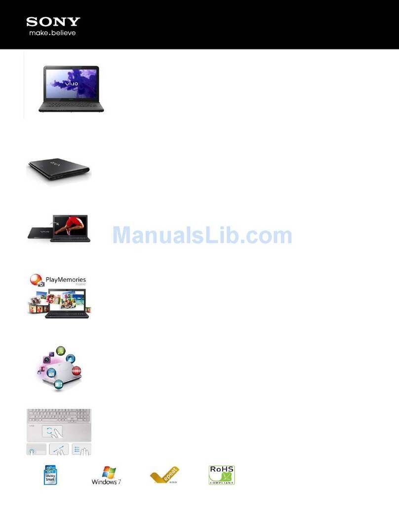 Sony SVE14118FXB Specifications