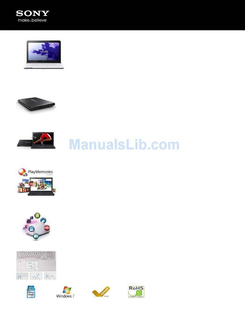 Sony SVE14112FXW VAIO User manual