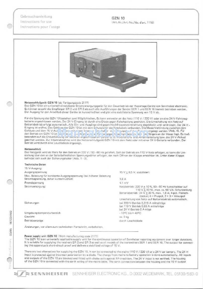 Sennheiser GZN 10 manual