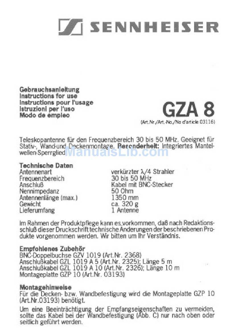 Sennheiser GZA 8 manual