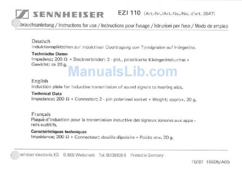 Sennheiser EZI 110 manual