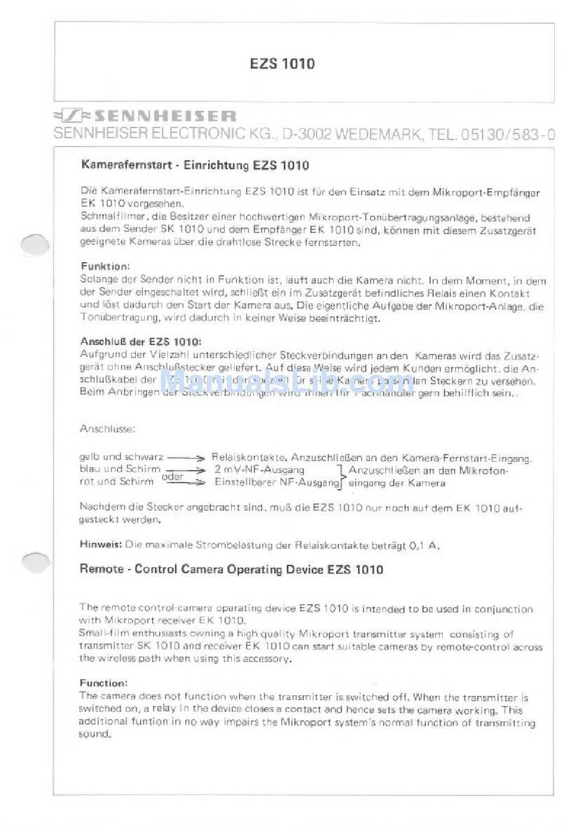 Sennheiser EZS 1010 User manual