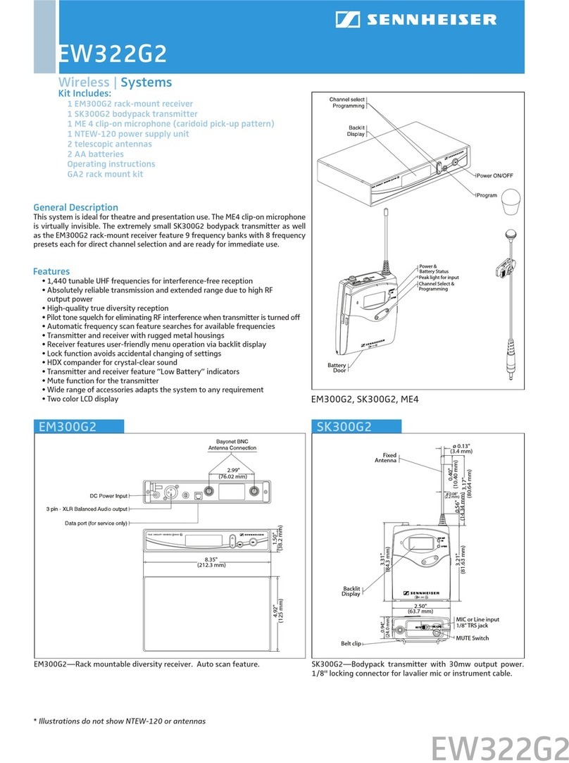Sennheiser EW 322 G2 operating instructions