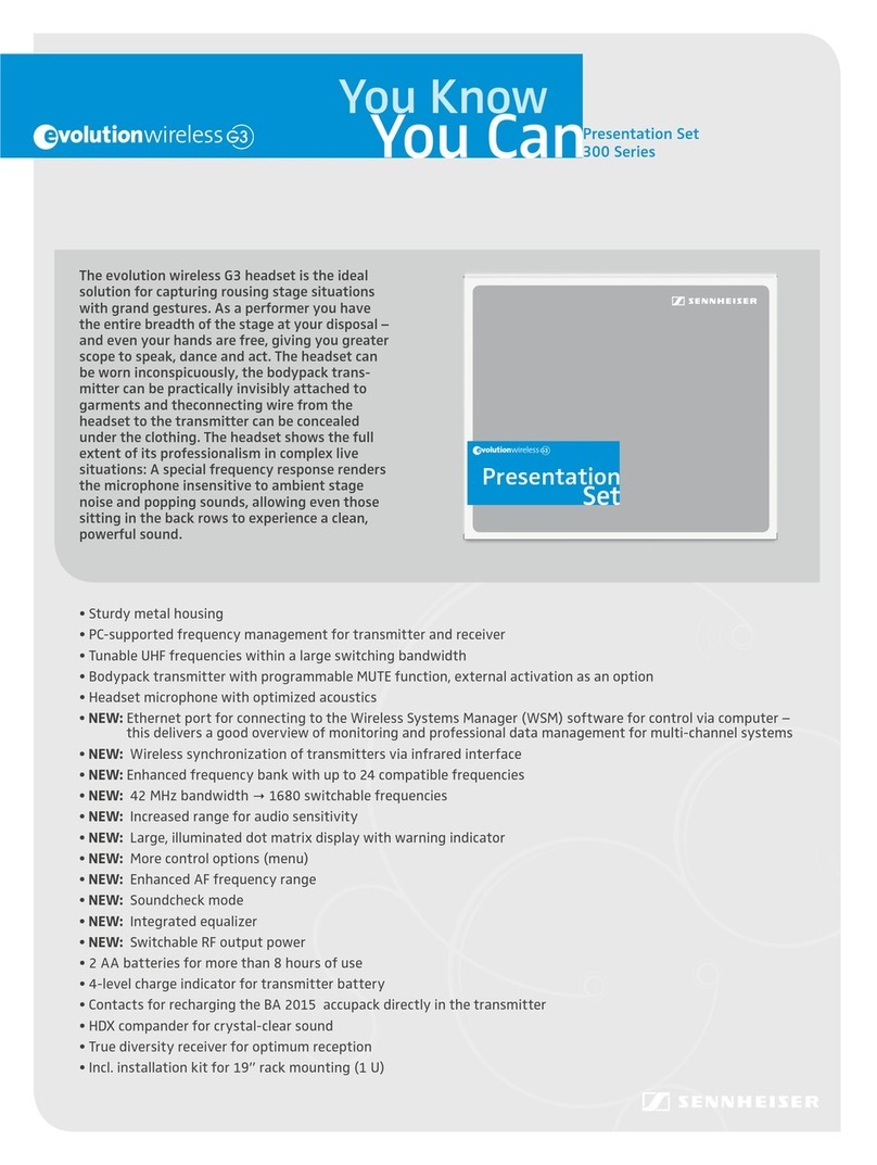Sennheiser EW 322 G3 User manual Sennheiser EW 322 G3 User manual