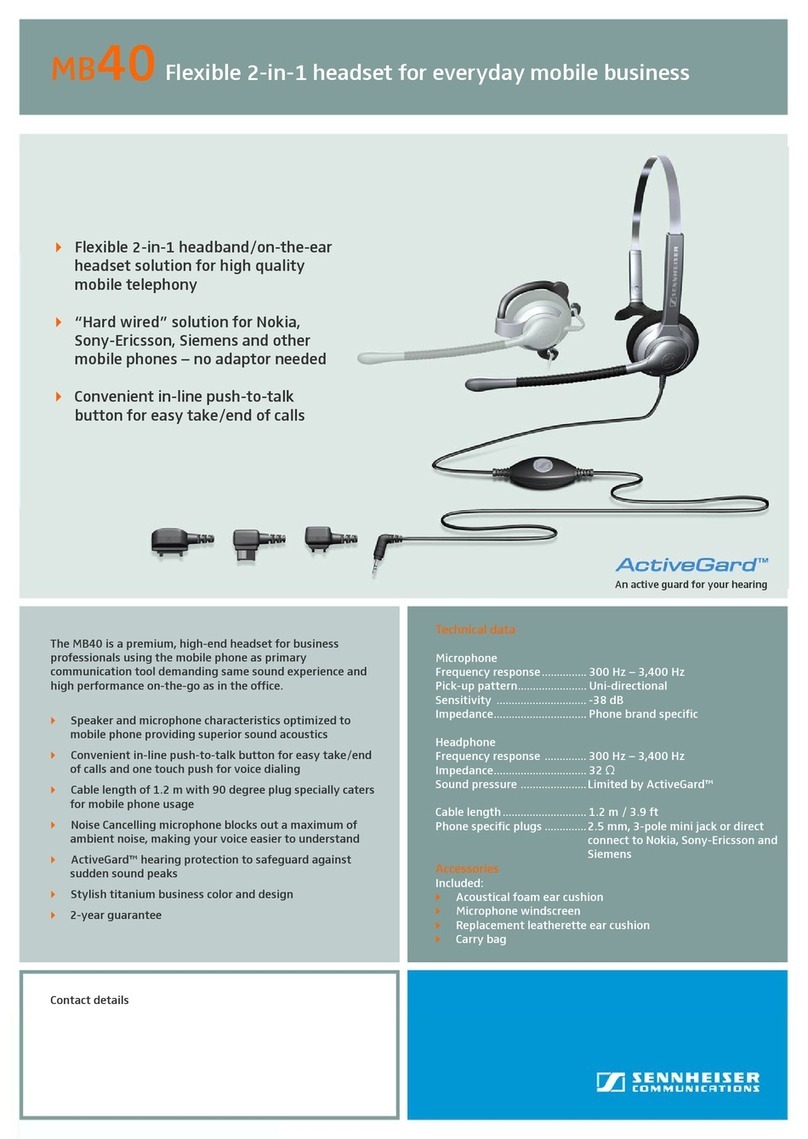 Sennheiser MB 40 datasheet