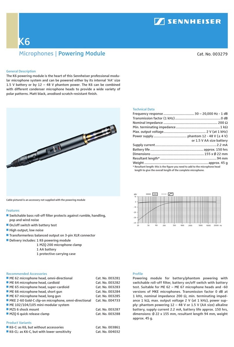 Sennheiser K6 datasheet