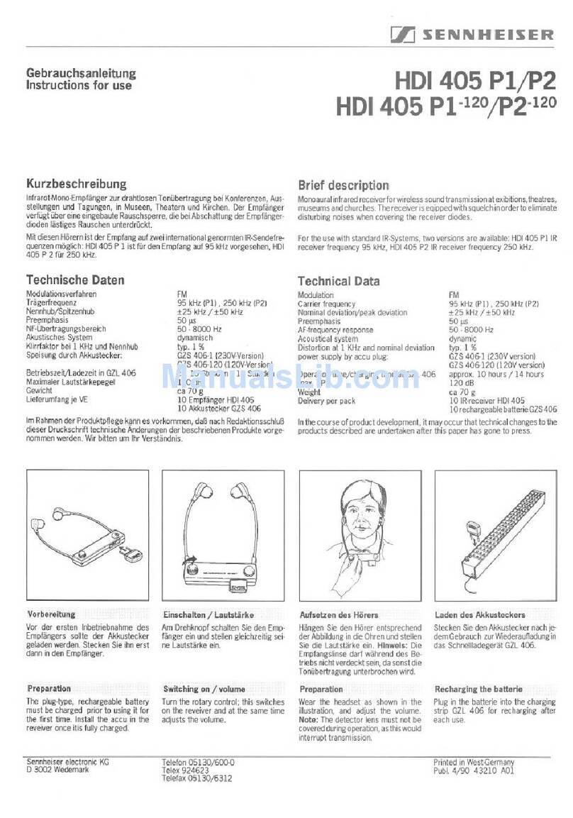 Sennheiser HDI 405 P1 manual
