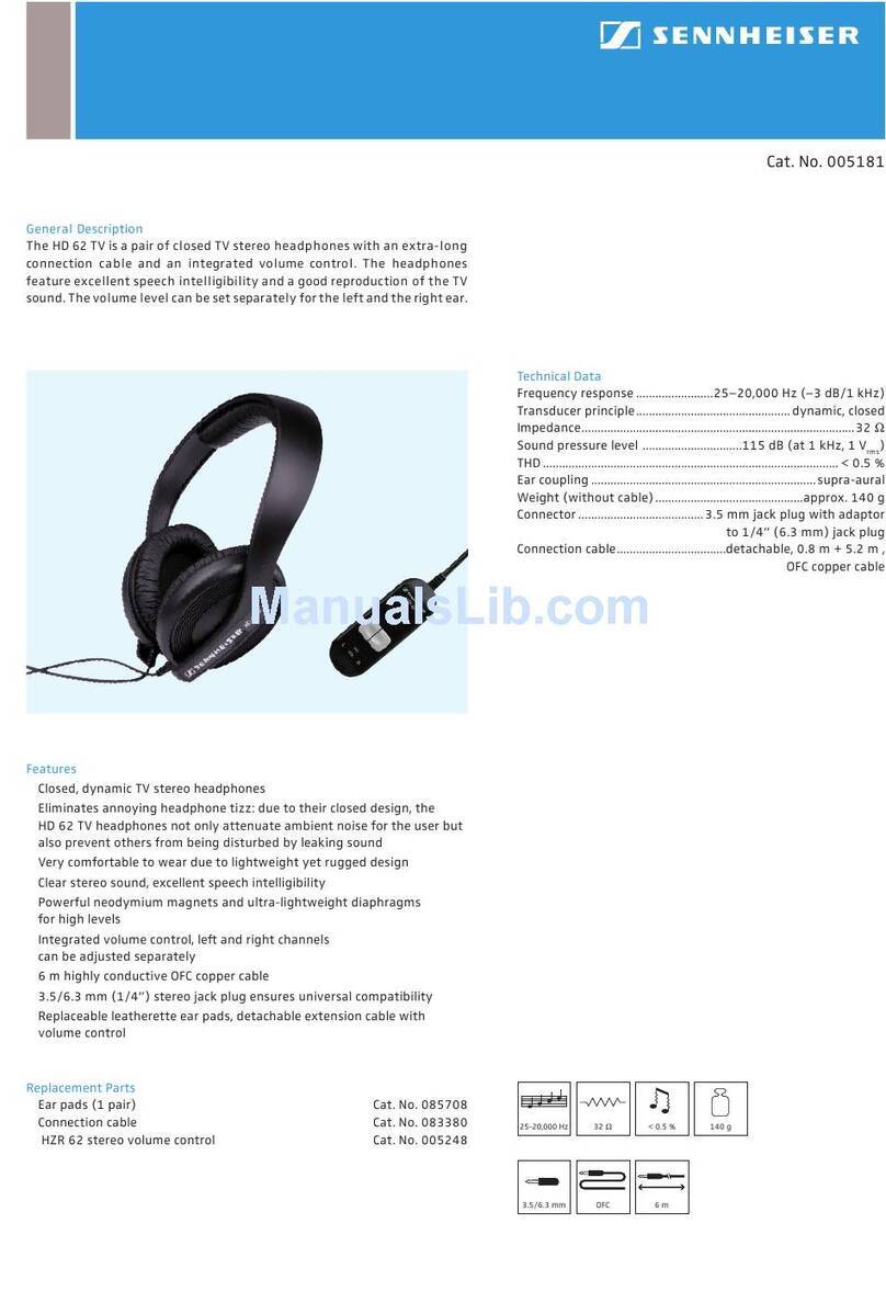Sennheiser HD 62 TV User manual