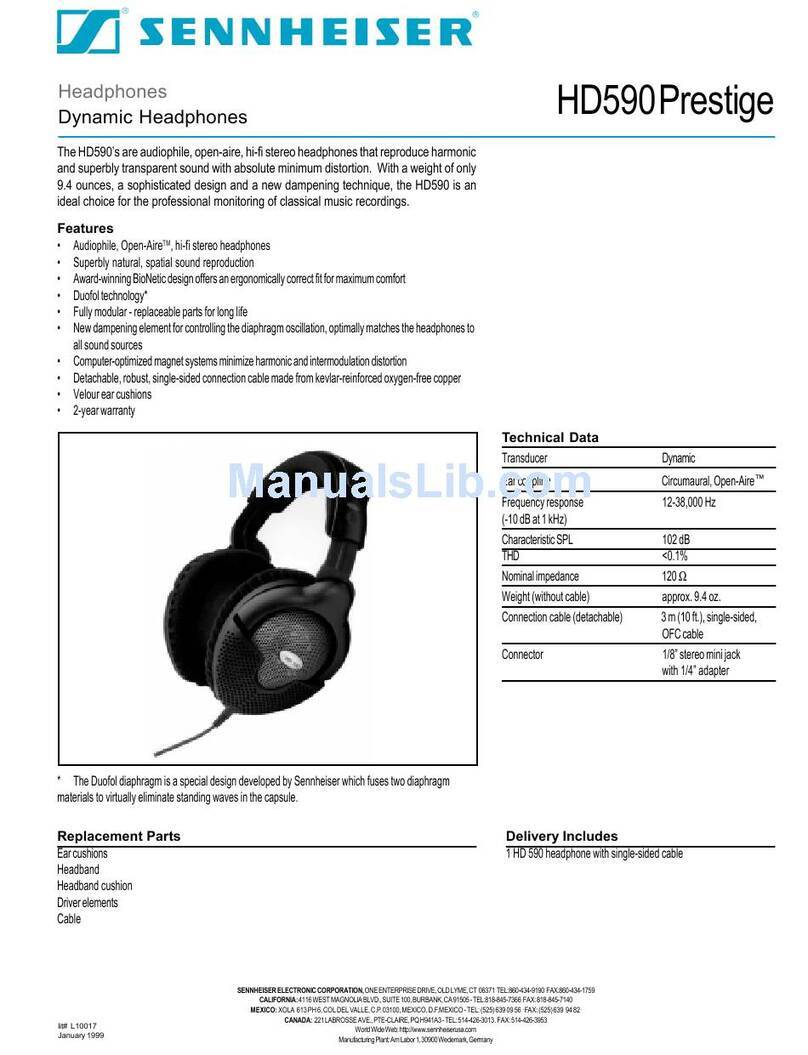 Sennheiser HD 590 Prestige User manual