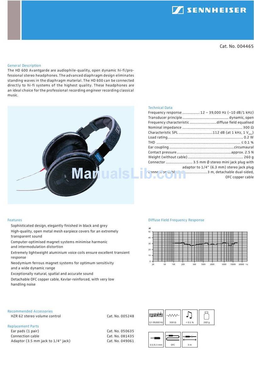 Sennheiser HD 600 AVANTGARDE Dimensions