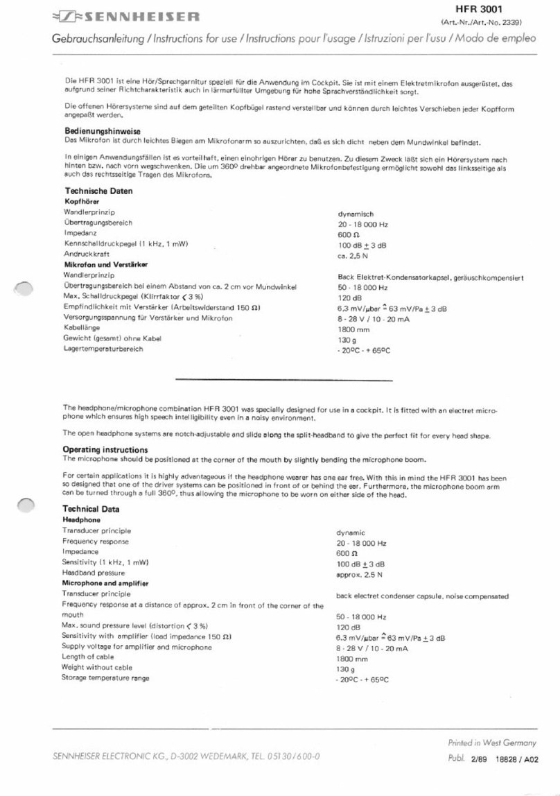 Sennheiser HME 1410 User manual