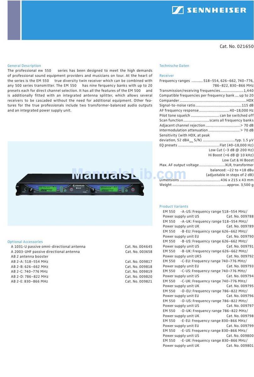 Sennheiser 550 - User manual