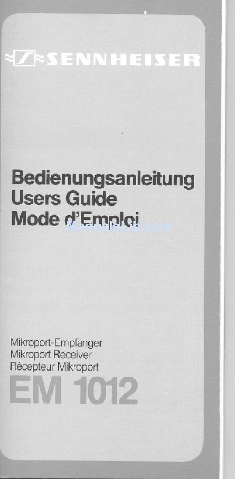 Sennheiser EM 1012 User manual