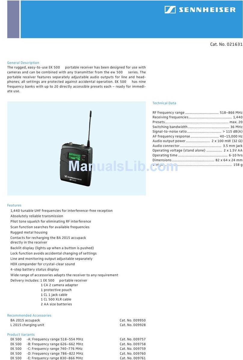 Sennheiser EK 500 G2 datasheet