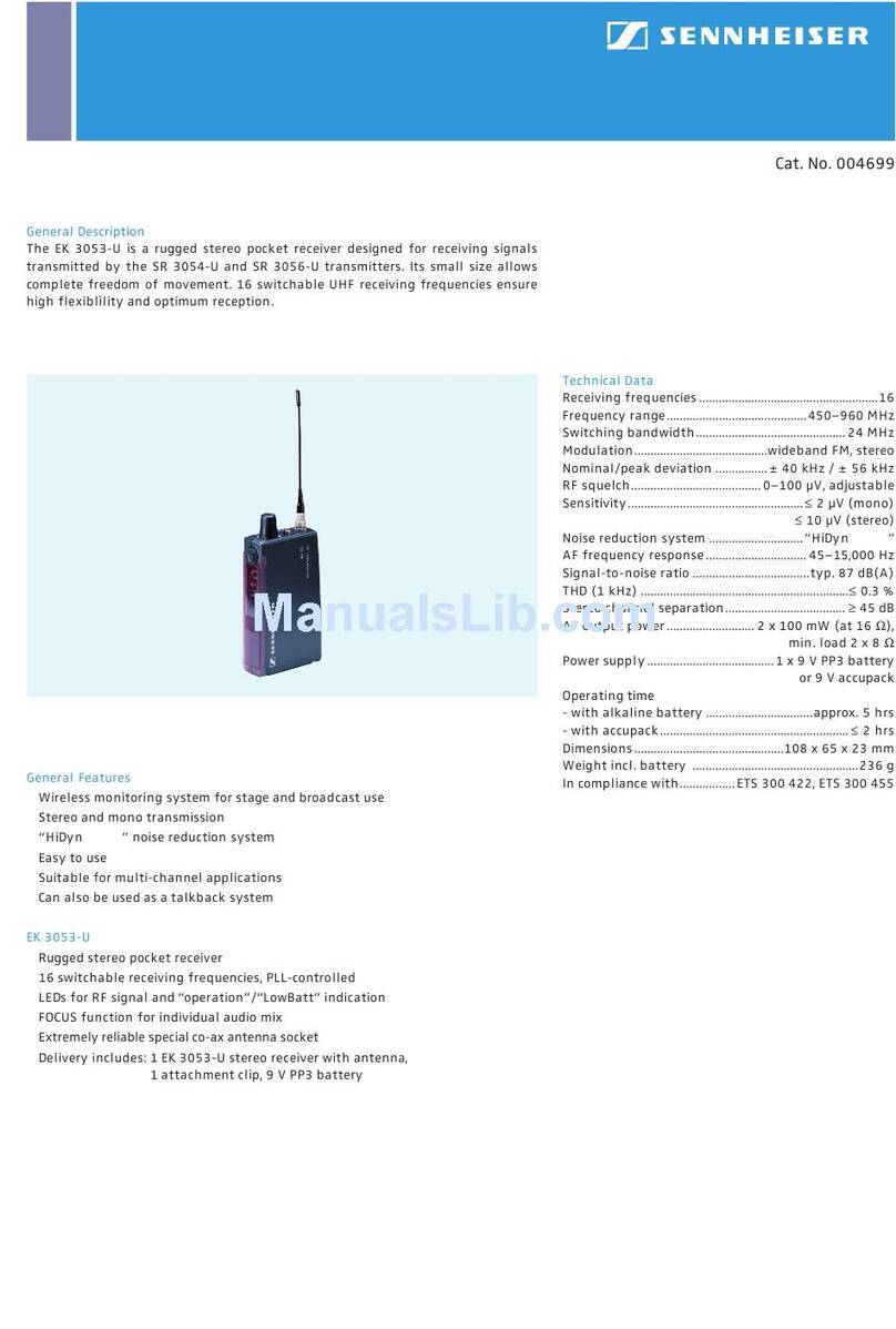 Sennheiser EK 3053-U Dimensions