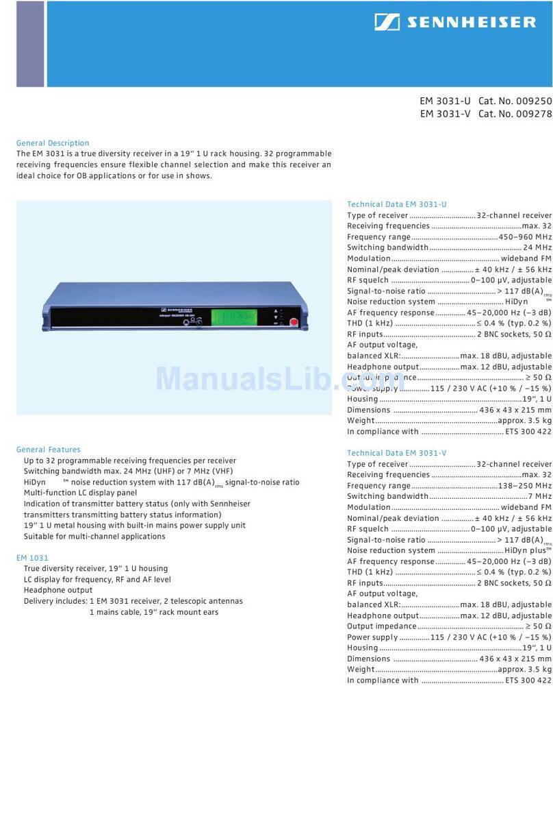 Sennheiser EM 3031-U datasheet