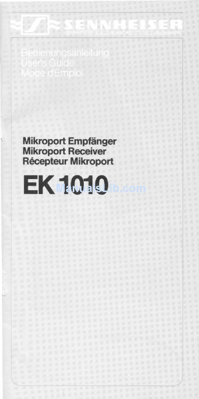 Sennheiser EK 1010 manual