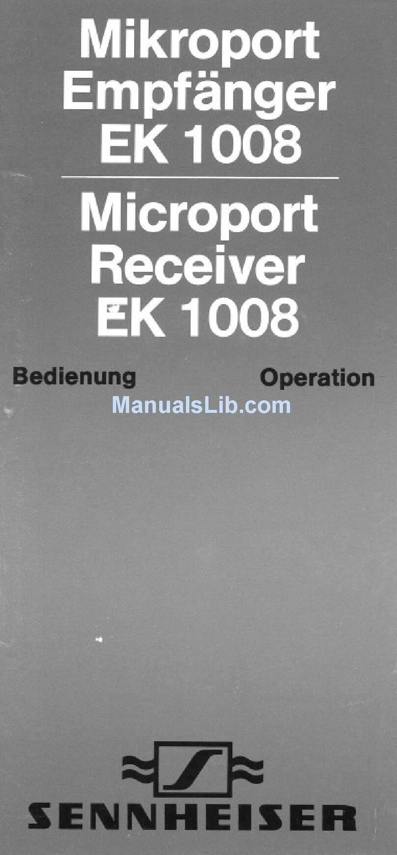 Sennheiser EK 1008 User manual