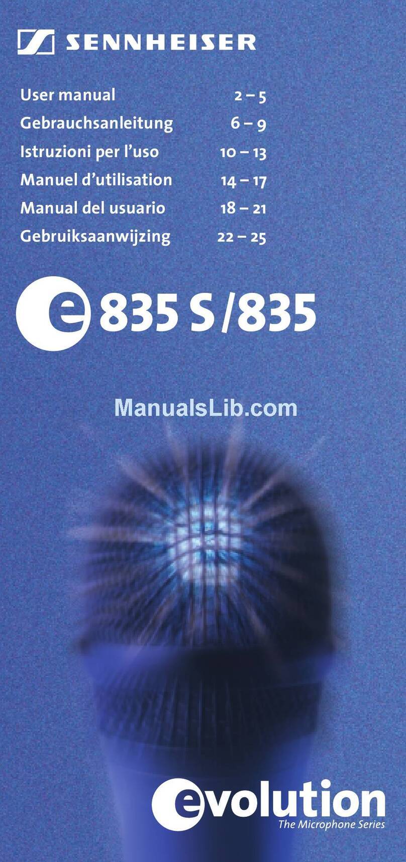 Sennheiser Evolution E 835 user manual