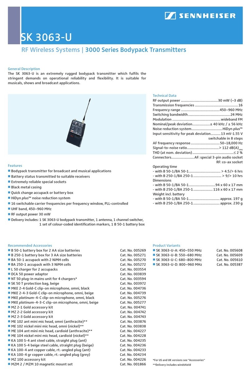 Sennheiser SK 3063 Product sheet
