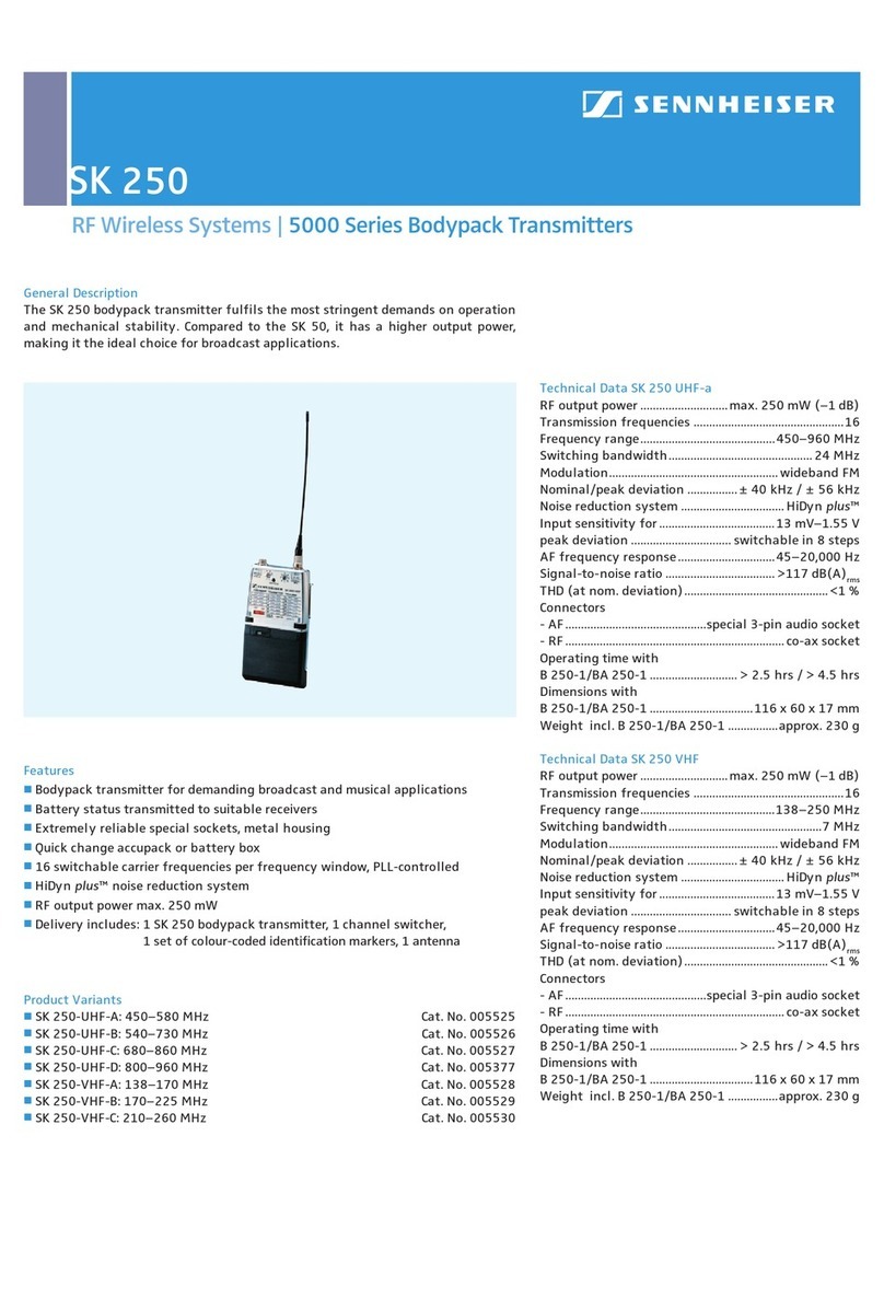 Sennheiser SK 250 User manual