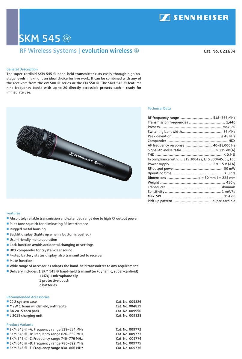 Sennheiser SKM 545 G2 Dimensions