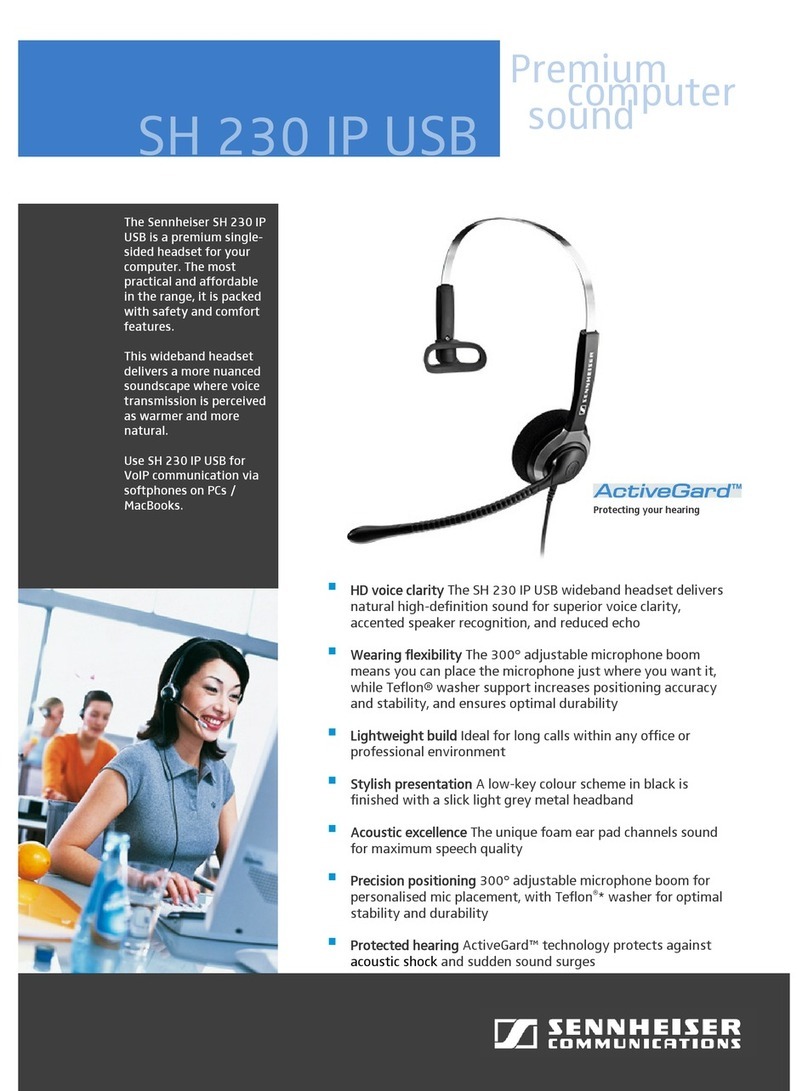 Sennheiser SH 230 IP USB datasheet