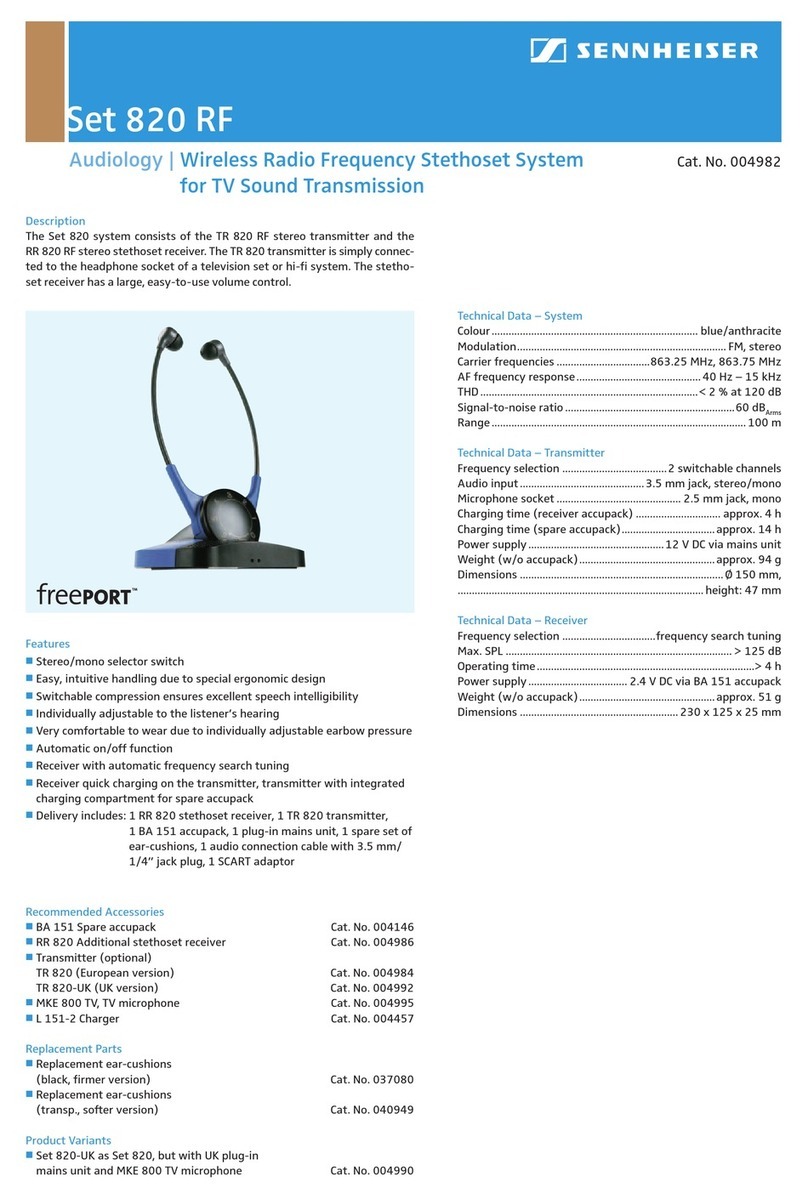 Sennheiser Set SET 820 Technical data