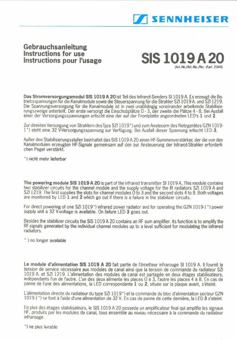 Sennheiser SIS 1019 A 20 Instructions for use