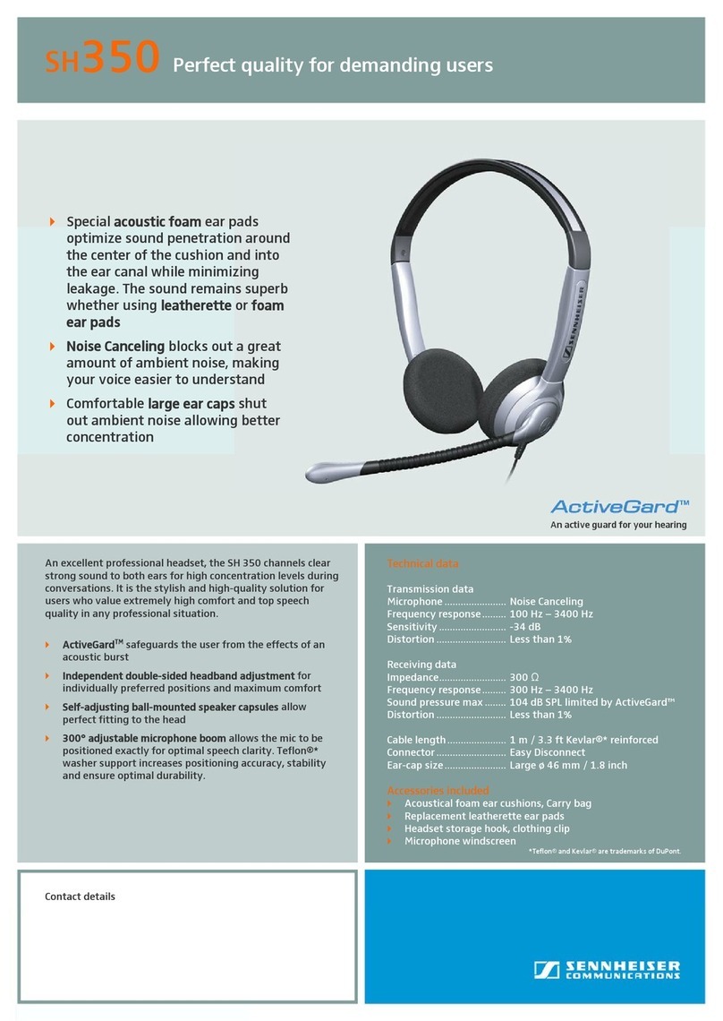 Sennheiser ActiveGard SH350 Specifications