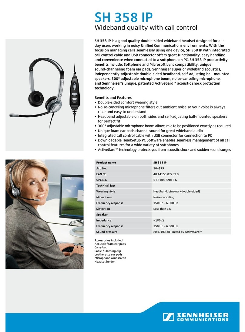 Sennheiser SH 358 IP datasheet