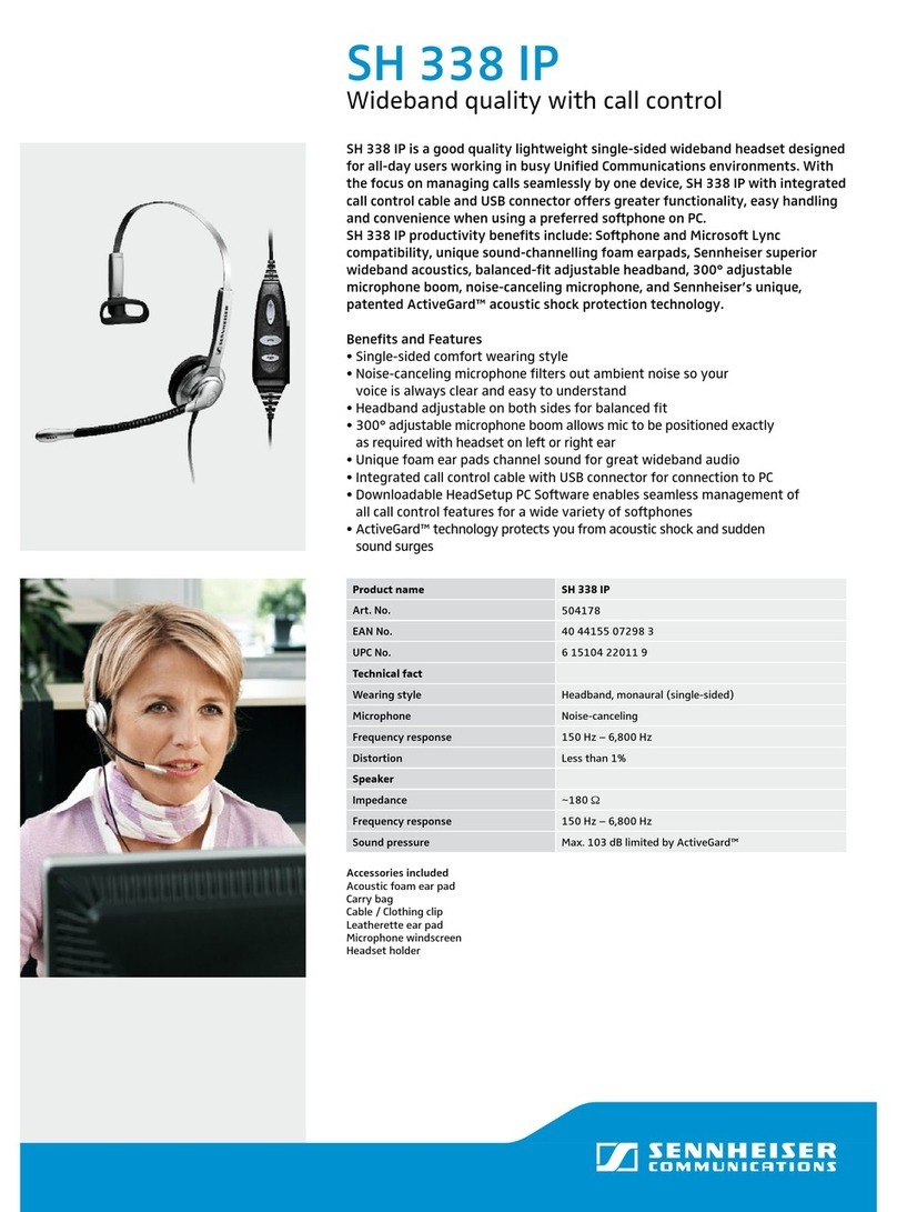 Sennheiser SH 338 IP datasheet