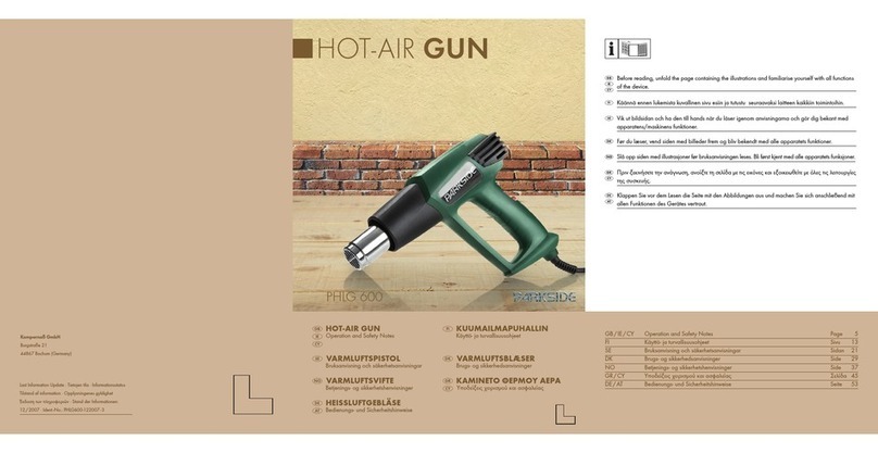 Parkside KH 3166 HOT AIR GUN Operation and safety notes