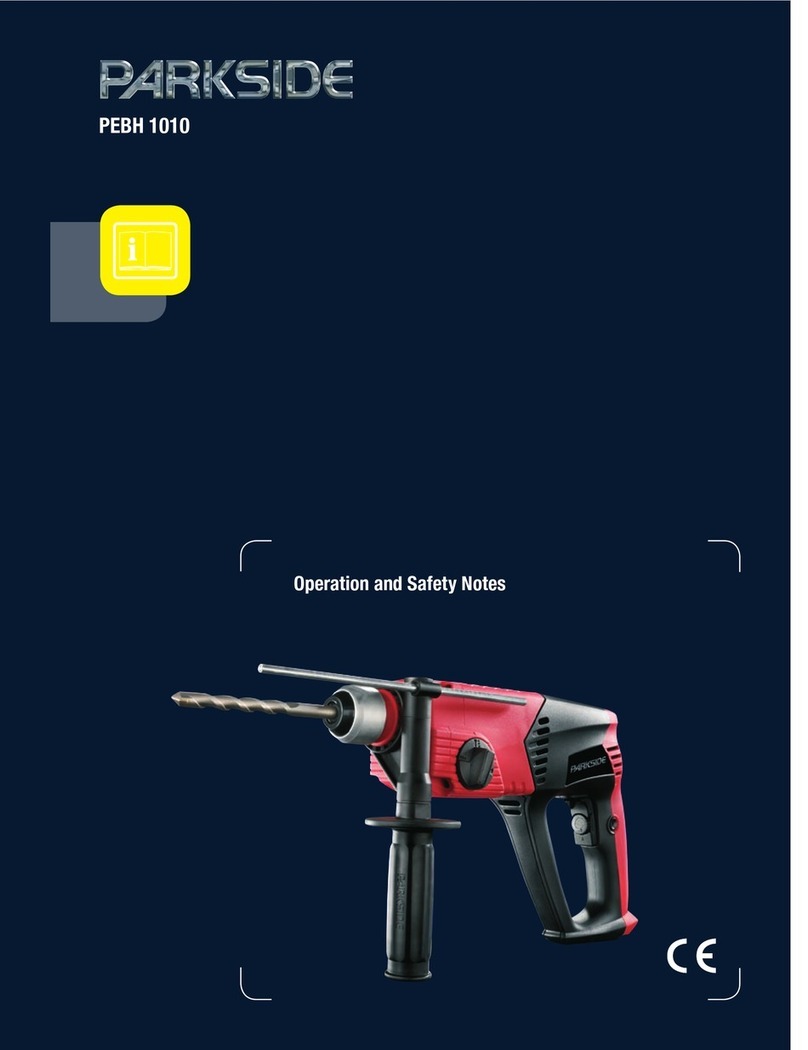 Parkside KH 3162 PNEUMATIC HAMMER DRILL Operation and safety notes