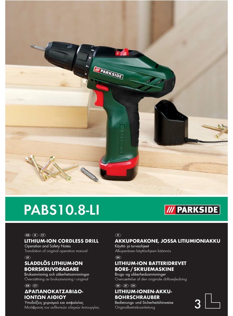 Parkside KH 3044 LITHIUM-ION CORDLESS DRILL manual