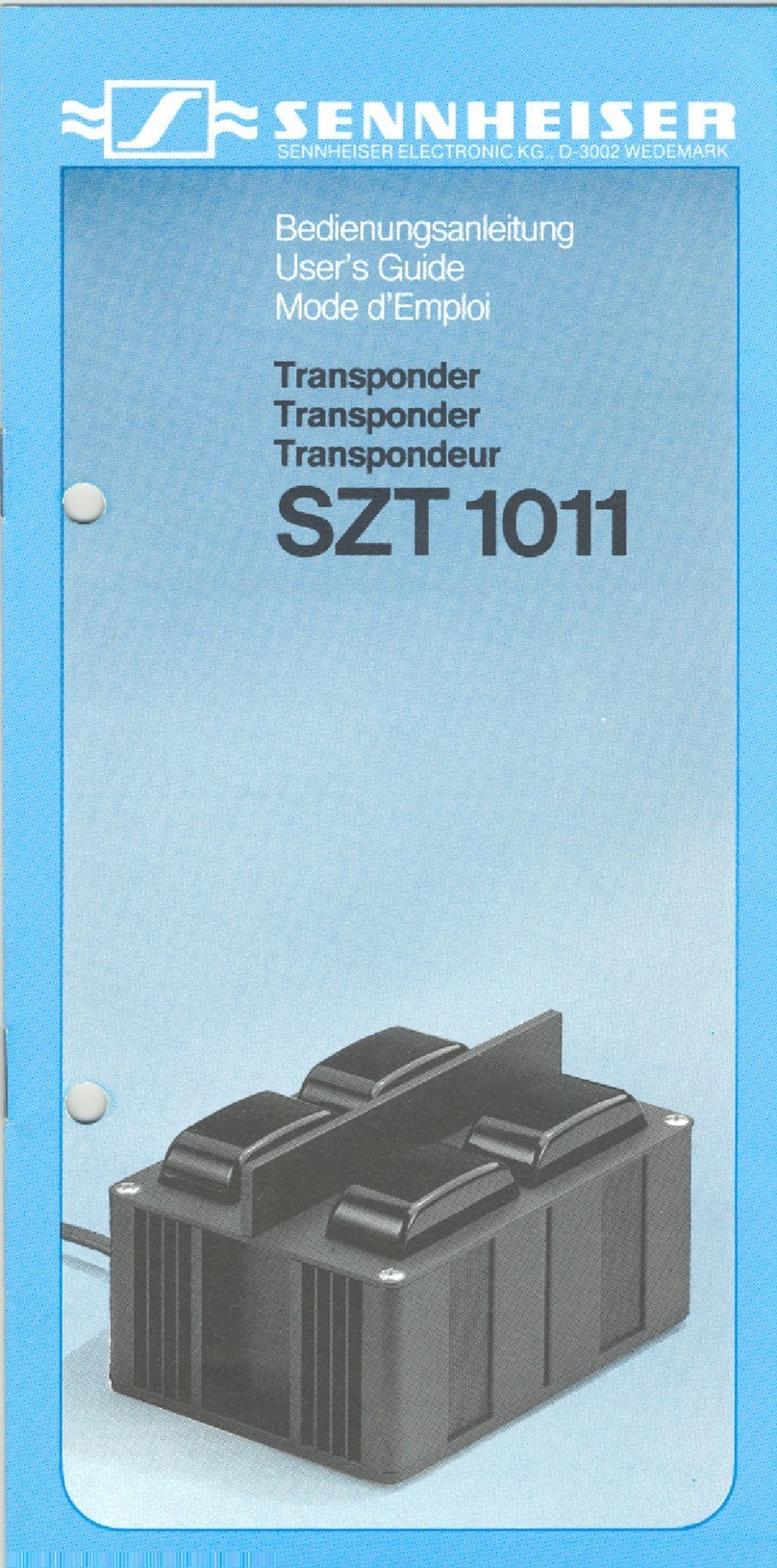 Sennheiser SZT 1011 User manual