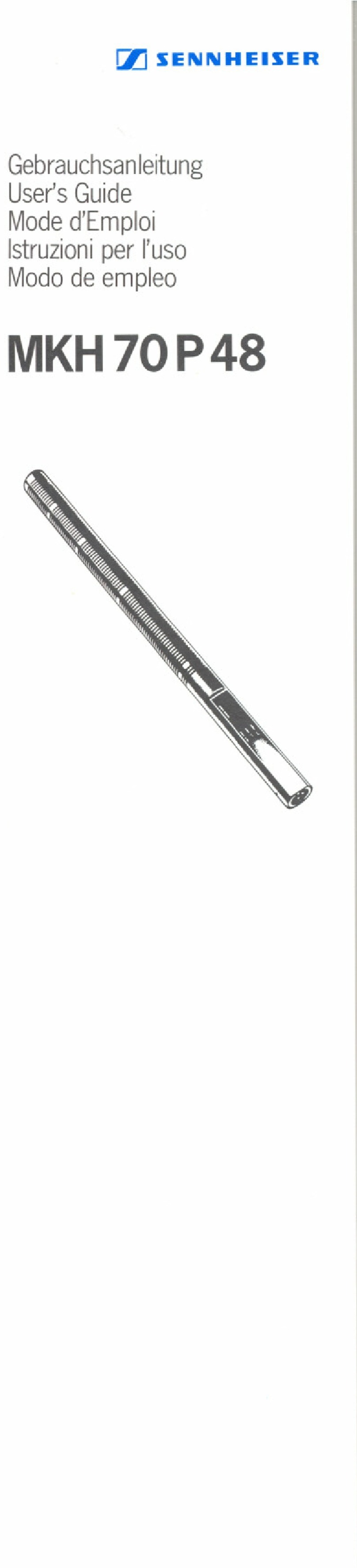 Sennheiser MKH 70 P48 user guide