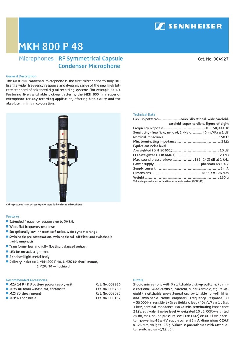 Sennheiser MKH 800 Technical data